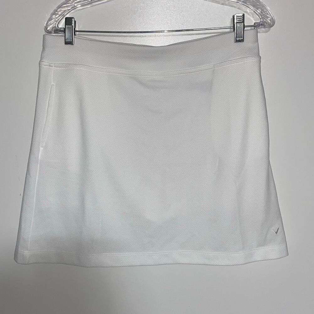 Callaway Women's White Opti-Dri Athletic Golf Tennis Mini Skort Size Medium